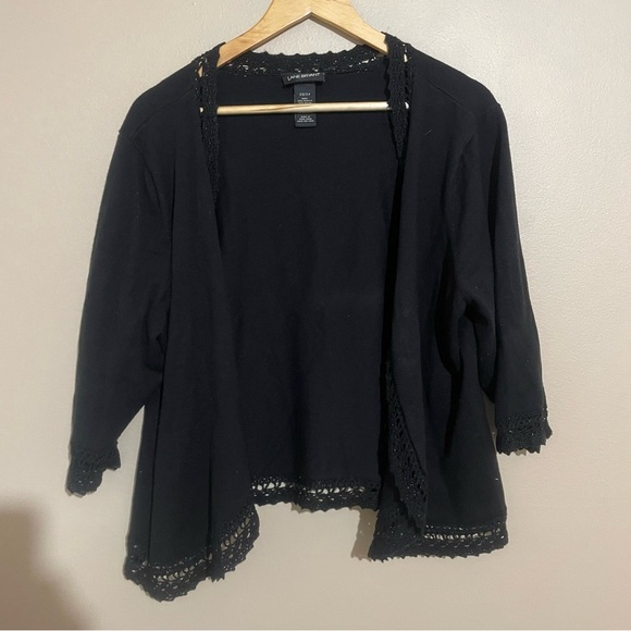 Lane Bryant Sweaters - Lane Bryant Lace Trim Cardigan in Black